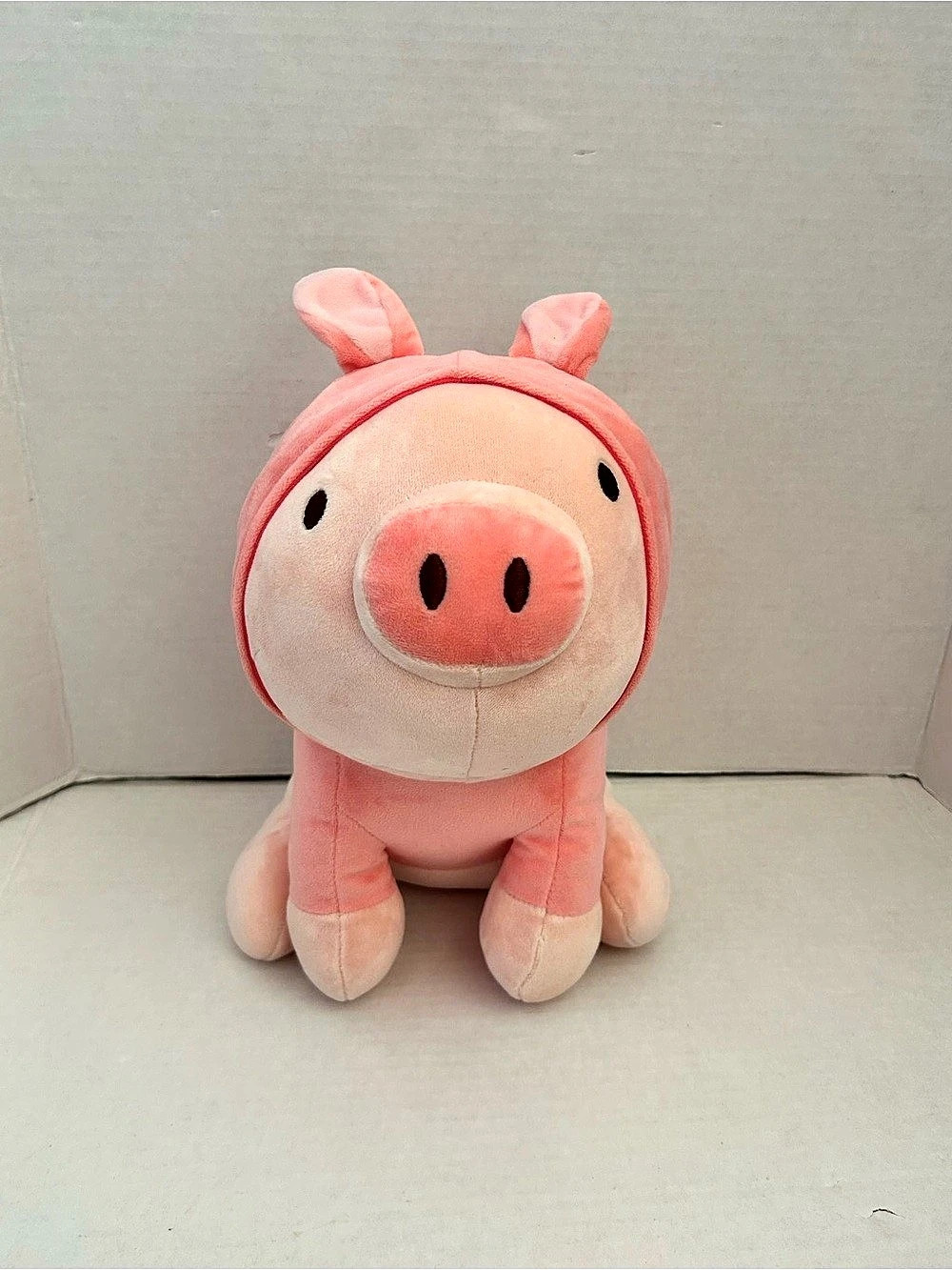 MINISO Sitting Piglet Plush Toy with Hoodie Pink Plush